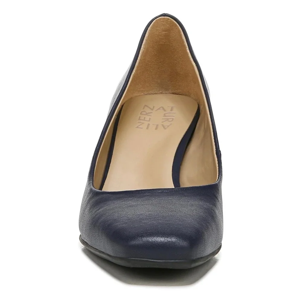 Naturalizer Warner Navy Blue Square Toe Block Heel Pumps Womens Size 10M Comfort